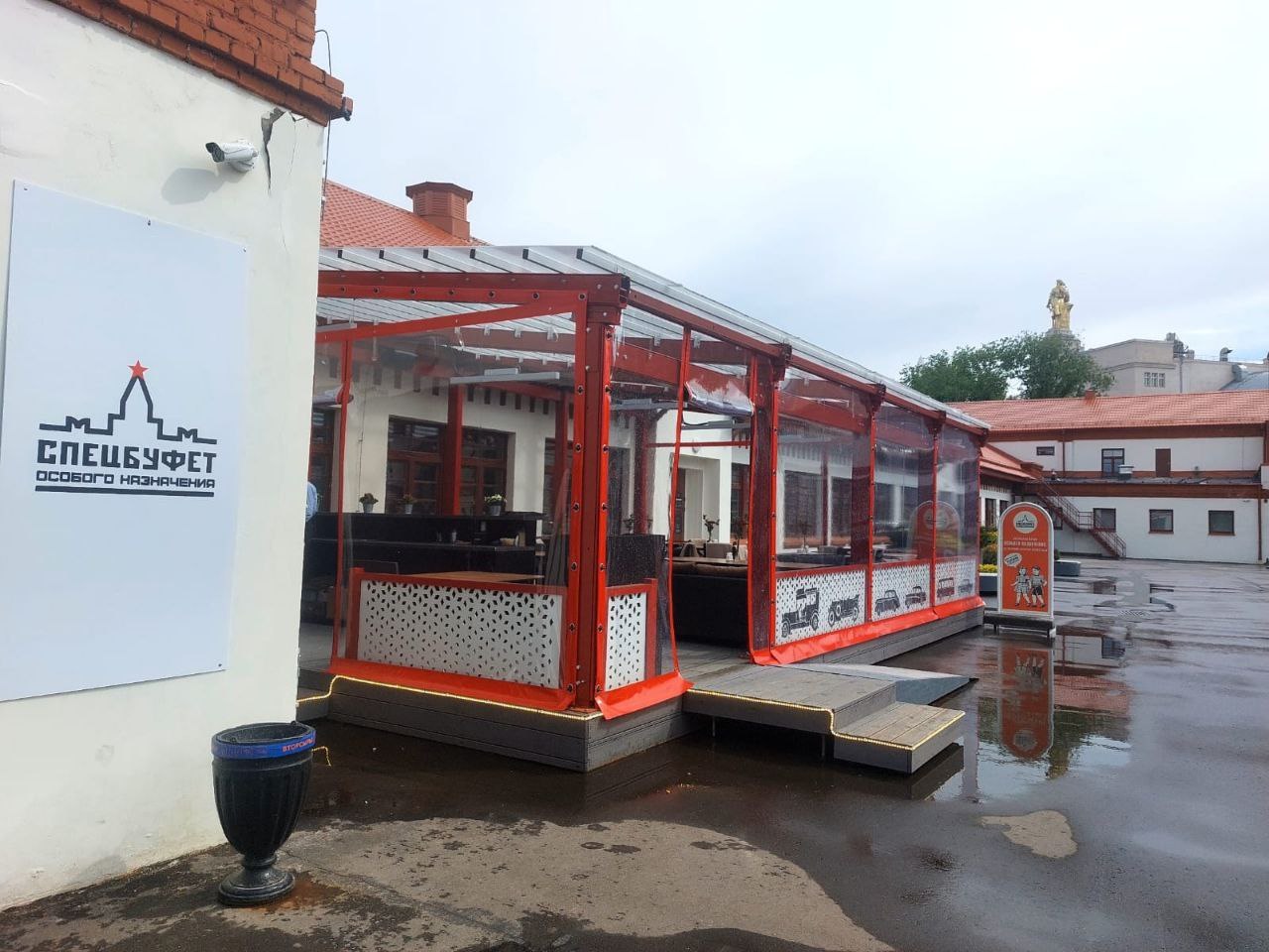 ПВХ шторы для летней террасы кафе в городе Сафоново
